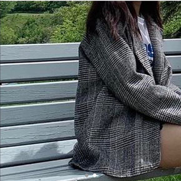 Vintage Jacket Brown and Grey Grid Suit Jacket blazer coat - Picture 2 of 2